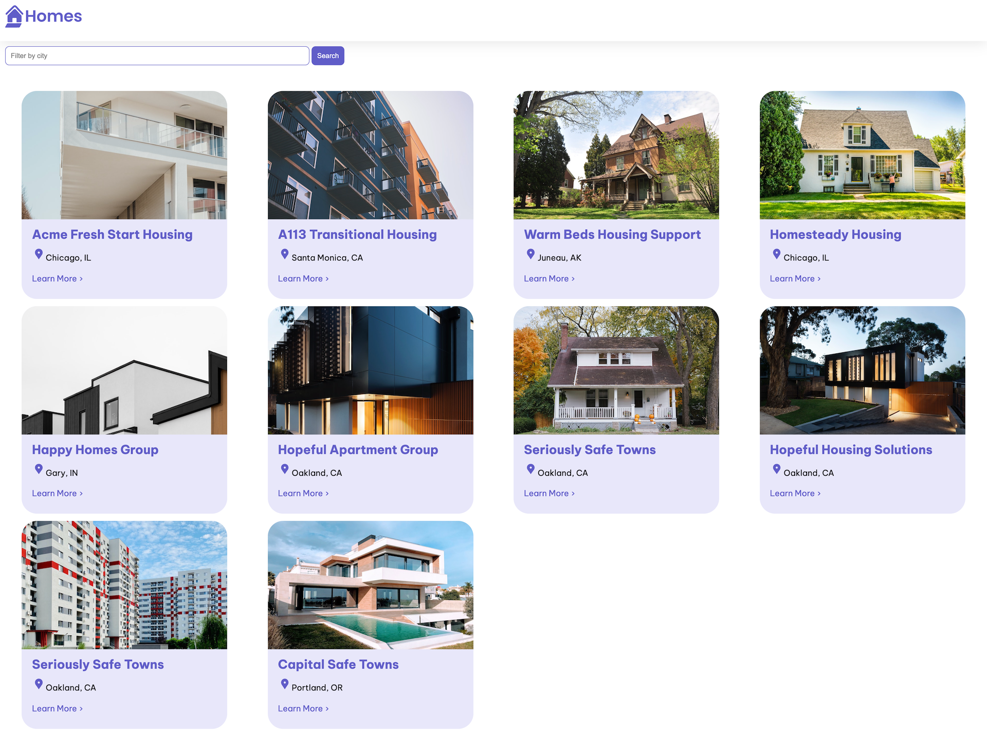 Homesランディングページの出力